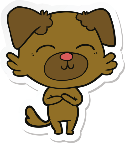 Bir insan tarafından çizilmiş bir köpeğin çıkartması.