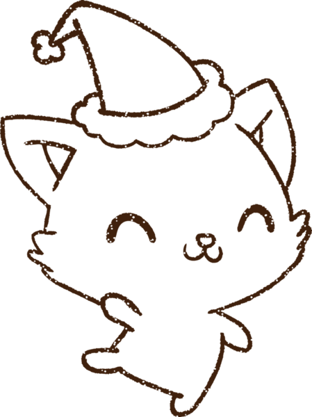 Noel Kedi Kömürü Bir insan tarafından çizilmiş