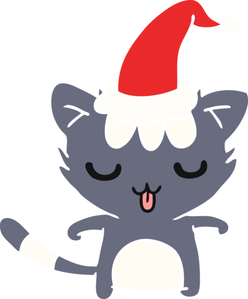 Bir insan tarafından çizilmiş kawaii kedisinin el çizimi karikatürü.