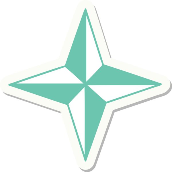 Bir insan tarafından çizilmiş geleneksel bir yıldız stiliyle dövme çıkartması.