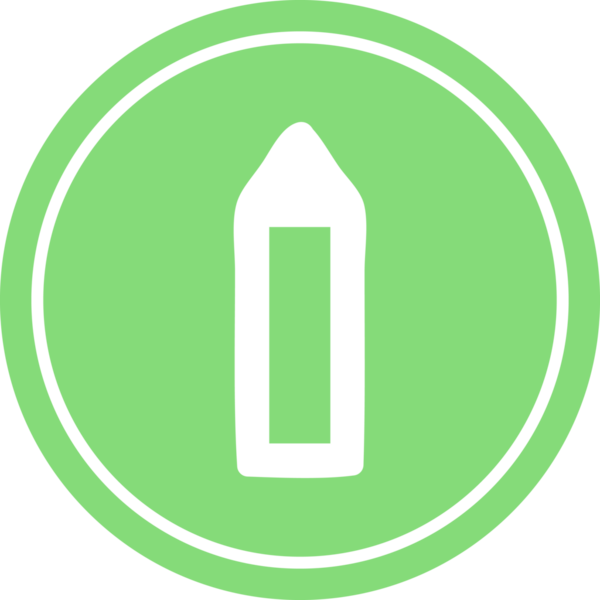 Bir insan tarafından çizilmiş basit dairesel kalem simgesi