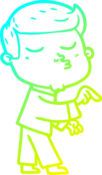 Çizgi film mankeni bir adamın insan tarafından çizilmiş soğuk gradyan çizimi.