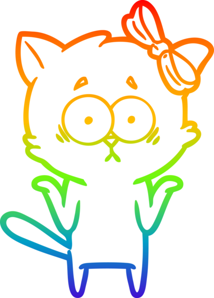 gökkuşağı gradyanı çizimi bir insan tarafından çizilmiş çizgi film kedisi