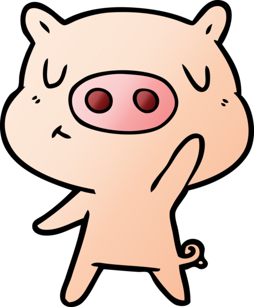 Bir insan tarafından çizilmiş çizgi film içerikli domuz.