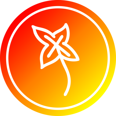 Bir insan tarafından çizilmiş doğal yaprak dairesel simgesi.