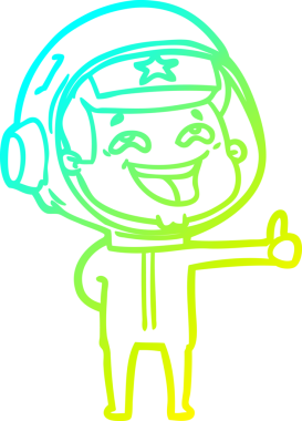 Bir insan tarafından çizilmiş gülen astronotun soğuk gradyan çizimi