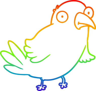 gökkuşağı gradyan çizimi Bir insan tarafından çizilmiş bir çizgi kuş