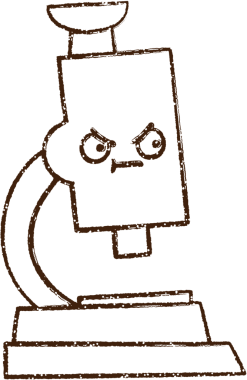 Bir insan tarafından çizilmiş mikroskop Kömür Çizimi