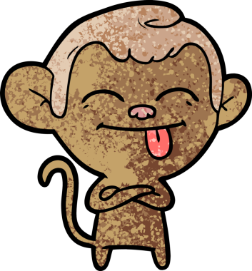 Bir insan tarafından çizilmiş komik çizgi maymun.