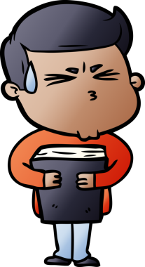 Bir insan tarafından çizilmiş terleyen çizgi film adamı.