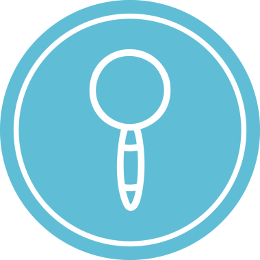 Bir insan tarafından çizilmiş büyüteç dairesel simge