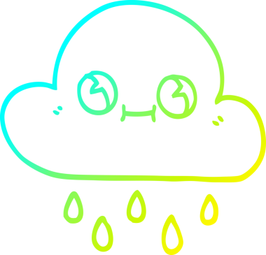 Bir insan tarafından çizilen karikatür yağmur bulutu çizimi