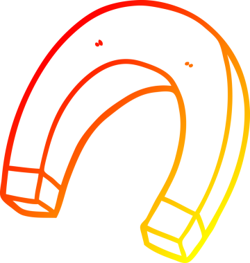 Bir insan tarafından çizilen çizgi film mıknatısının sıcak gradyan çizimi