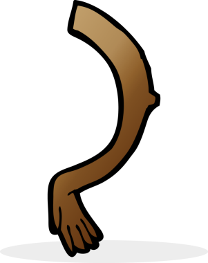 Bir insan tarafından çizilmiş çizgi film kolu