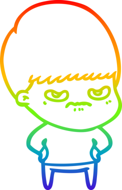 Gökkuşağı gradyan çizgi çizimi Bir insan tarafından çizilmiş bir çizgi film çocuğu