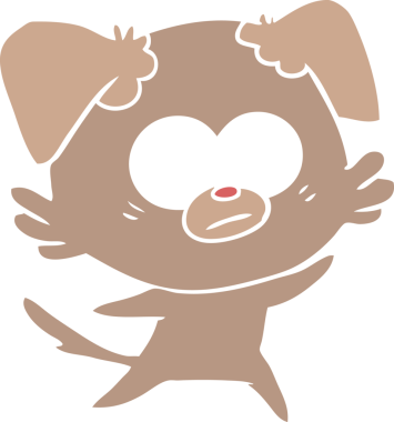 Bir insan tarafından çizilmiş gergin köpek rengi çizgi filmi.