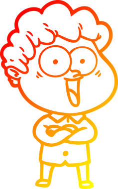 Bir insan tarafından çizilmiş mutlu bir adamın çizgi çizimi.