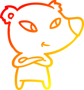 Bir insan tarafından çizilmiş sevimli bir ayının sıcak çizgi çizgisi.