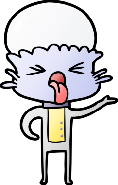 Bir insan tarafından çizilmiş iğrenç bir çizgi film uzaylısı.