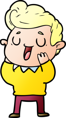 Bir insan tarafından çizilmiş mutlu çizgi film adamı.