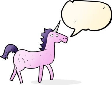 Bir insan tarafından çizilmiş tek boynuzlu at.