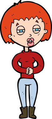 Bir insan tarafından çizilmiş yorgun bir kadın.