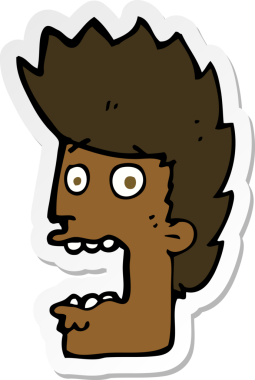 Bir insan tarafından çizilmiş bir karikatürün çıkartması.