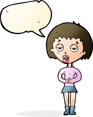 Bir insan tarafından çizilmiş konuşma balonuyla bekleyen sıkıcı bir karikatür.