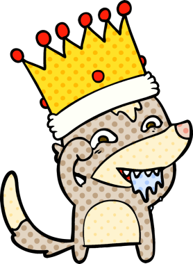 Bir insan tarafından çizilmiş aç kurt çizgi filmi.