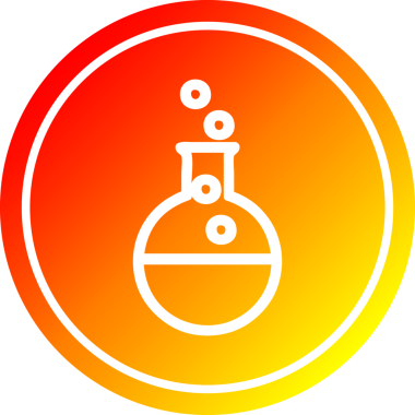 Bir insan tarafından çizilmiş sıcak eğimli dairesel bilim deneyi simgesi