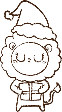 Bir insan tarafından çizilmiş Noel Aslanı Kömürü