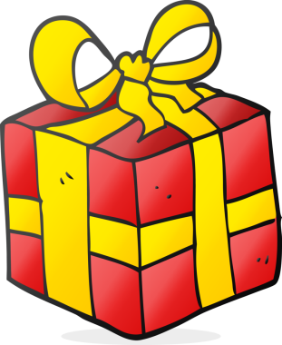 Bir insan tarafından çizilmiş serbest çizim Noel hediyesi.