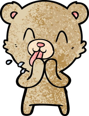 Bir insan tarafından çizilmiş kaba çizgi film ayısı.