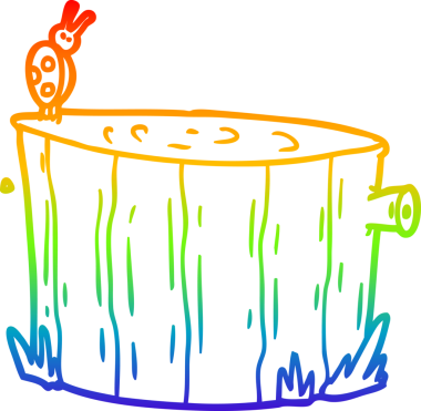 Bir insan tarafından çizilmiş bir ağaç kütüğünün çizimi.