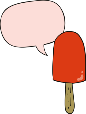 bir insan tarafından çizilmiş konuşma balonlu çizgi film lolipopu