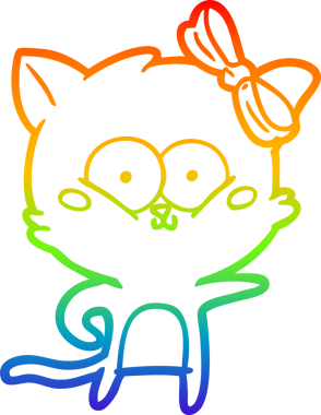 gökkuşağı gradyanı çizimi bir insan tarafından çizilmiş çizgi film kedisi