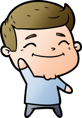 Bir insan tarafından çizilen mutlu çizgi film adamı.