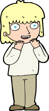 Bir insan tarafından çizilmiş heyecanlı bir çizgi film.