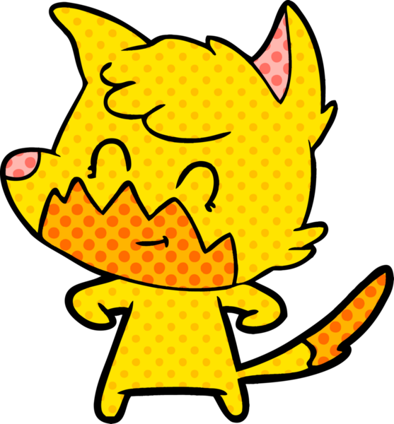 Bir insan tarafından çizilmiş tilki çizgi film karakteri