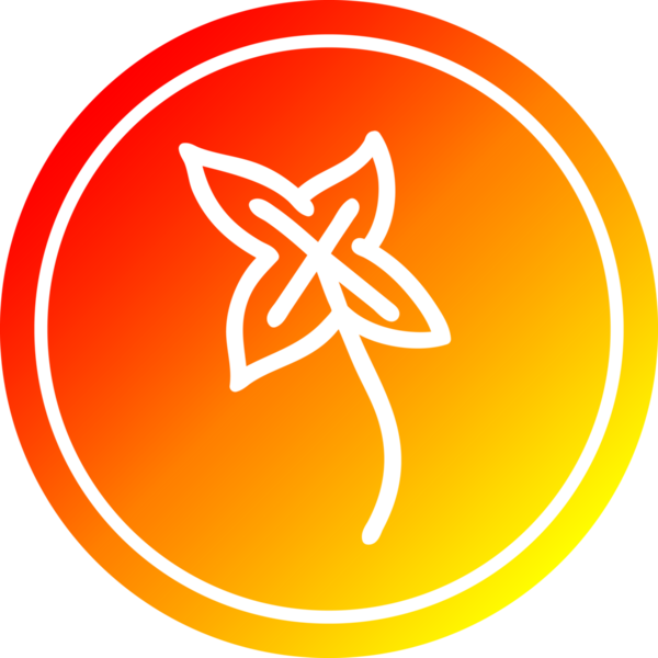 Bir insan tarafından çizilmiş doğal yaprak dairesel simgesi.