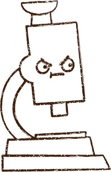 Bir insan tarafından çizilmiş mikroskop Kömür Çizimi