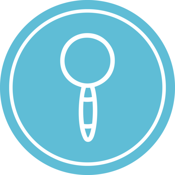 Bir insan tarafından çizilmiş büyüteç dairesel simge