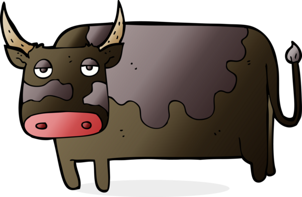 bir insan tarafından çizilmiş çizgi film ineği