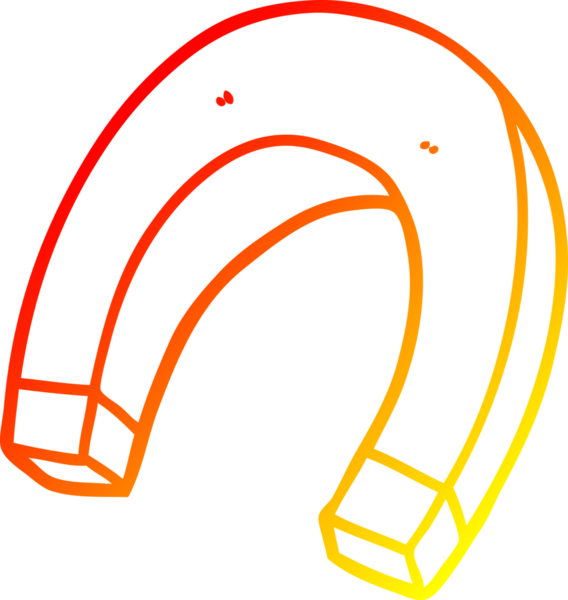 Bir insan tarafından çizilen çizgi film mıknatısının sıcak gradyan çizimi