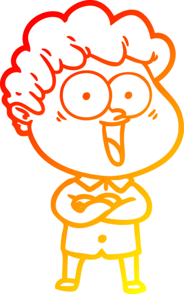 Bir insan tarafından çizilmiş mutlu bir adamın çizgi çizimi.