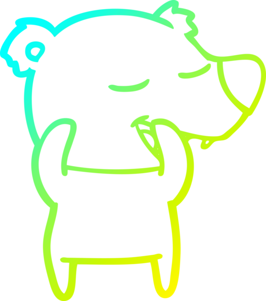 Bir insan tarafından çizilmiş kutup ayısının soğuk çizgi çizimi.