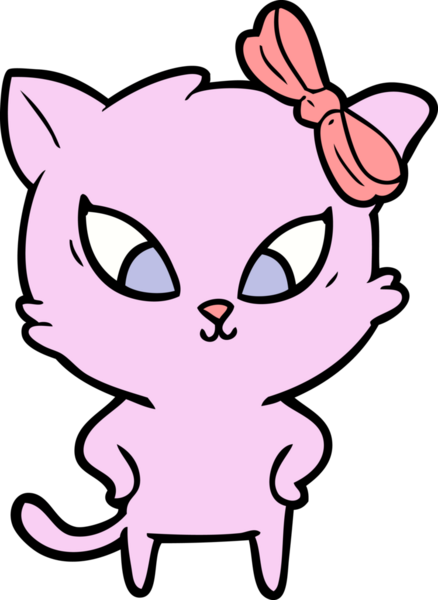 Bir insan tarafından çizilmiş çizgi film kedisi.