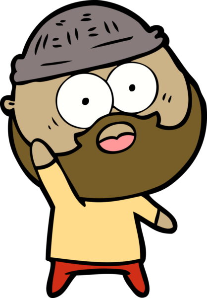 Çizgi film sakallı adam bir insan tarafından çizilmiş.