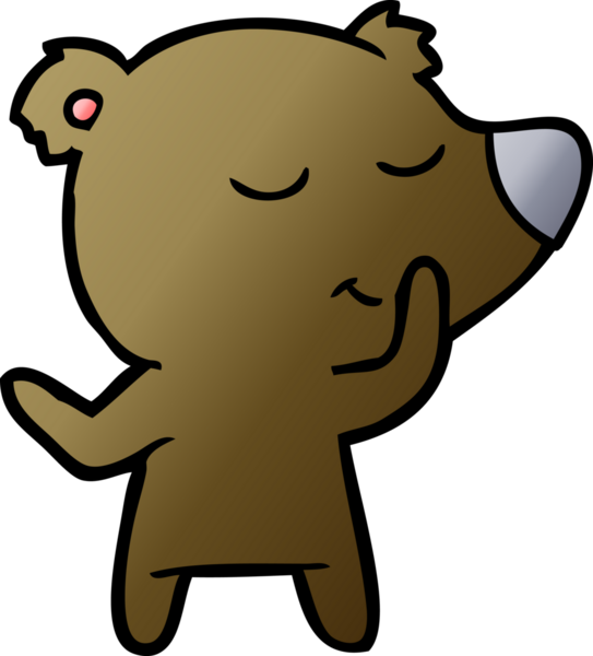 Bir insan tarafından çizilmiş mutlu çizgi film ayısı.