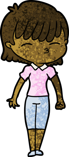 Bir insan tarafından çizilmiş karikatür kadın.